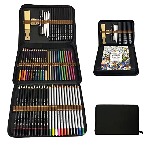 Professionale Matite Colorate Kit Per Schizzo E Disegno Artistico,70 Colori Unici Per Disegnare E Libri Da Colorare Adulti,Per Artisti, Adulti E Bambi