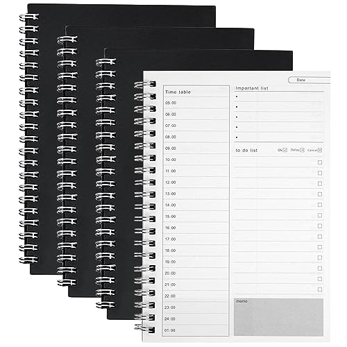 Orssmigs 4 Pezzi Planner Giornaliero To Do List Planner Agenda Giornaliera Manuale Quaderno Spiralato To Do List Bloc Note Blocchi Per Appunti Giornal