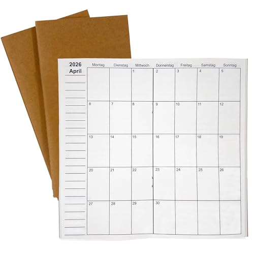 Unique Hm&Ln Travelers - Agenda Per Notebook Jan 2025 – Jun 2026, Travelers Notebook Inserts, Agenda Mensile, Agenda Settimanale, 1 Settimana 2 Pagine