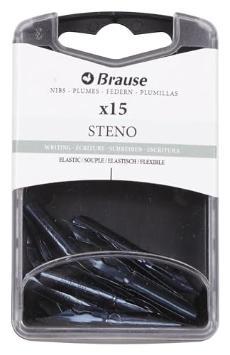 Brause 150361B - Pennini Da Scrittura Per Portapennini - Scatola Da 15 Pennini Steno - Prodotto In Germania