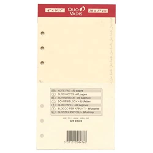 Quo Vadis - Accessori Timer - Ricarica Bloc-Note Per Timer 17 - Carta Avorio Clairefontaine - Formato 10 X 17 Cm