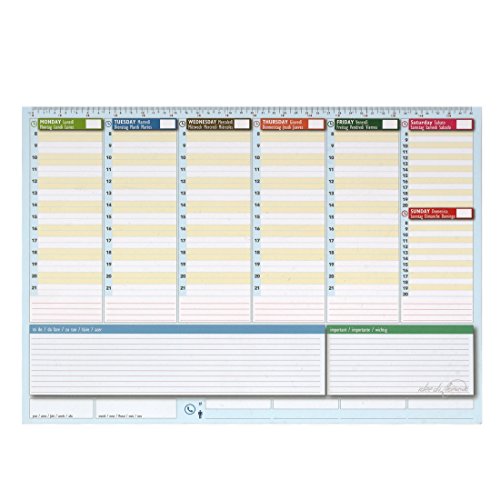 World Planner - Planner Settimanale Da Scrivania 42X30 - Agenda 5 Lingue Da Tavolo Senza Data