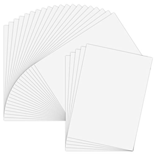 Aiex 25 Fogli In Vinile Stampabile Carta Autoadesiva Autoadesiva Impermeabile Bianco Opaco Per Stampante Laser E Getto D'Inchiostro A4 (297 X 210 Mm)