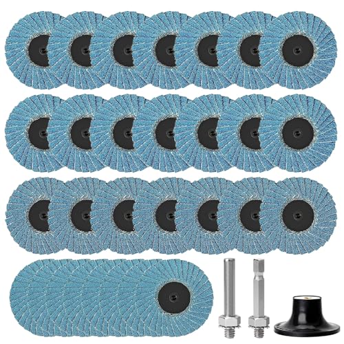 Niyata 32 Dischi Lamellari, Grana 40/60/80/120, 2 Pollici, Blu, Per Metallo, Legno, Acciaio, Adatti Per Smerigliatrici Angolari
