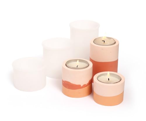 Jesmonite Stampo In Silicone Portacandele 3 Pezzi