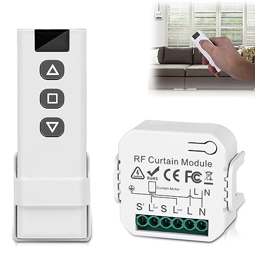 Nizirioo - Kit Di Controllo Senza Fili Per Tapparelle Controllo Del Motore Della Tapparella Tramite Telecomando Rf + Modulo Ricevitore, Portata Fino A