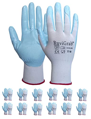 Ruvigrab Guanto Supporto Nylon, Rivestimento In Nitrile Alimentare