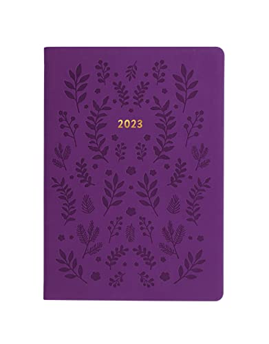 Letts Of London Woodland - Agenda 2023 Con Visualizzazione Settimanale, Formato A5, Colore: Viola, 23-082163