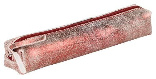 Clairefontaine 410067C - Astuccio Piccolo Slim In Vero Cuoio 19,5X2,5X4 Cm, Ruby Rosso Brillante