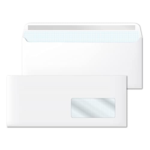 Buste Di Carta Bianca Americane, Buste Dl (115 X 225 Mm) Con Finestra Destra, Buste Di Carta Bianche Per Lettere, Carta Lettere E Buste 90 G/M2, Chius