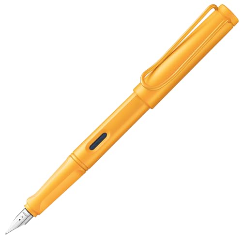 Lamy Safari Mango - Penna Stilografica Con Impugnatura Ergonomica E Pennino In Acciaio Lucido, Tratto Ef In Robusta Plastica Asa, Con Cartuccia D'Inch