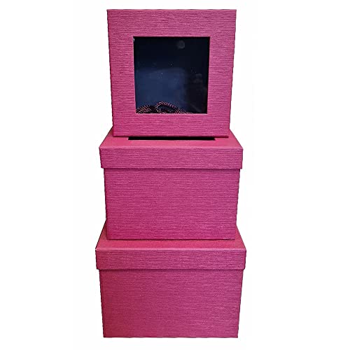 Set 3 Cajas Rojas Con Ventana