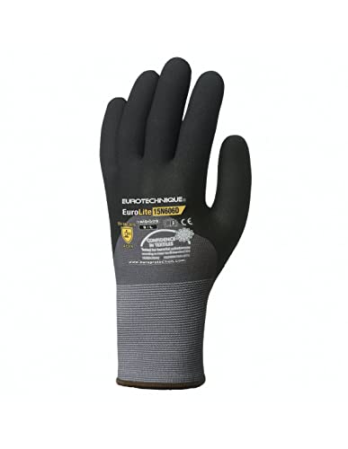 Coverguard Guanto In Poliamide + Gommini Per Metà Secca T9 Nero E Grigio, Misura 8
