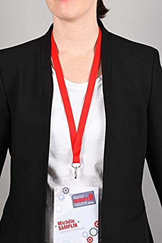 Avery - Scatola Di 10 Girocollo, Con Moschettone, 44 Cm Di Lunghezza X 1,5 Cm Di Larghezza Rosso