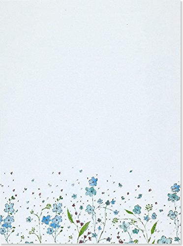 Blue Flowers Letter-Perfect Stationary