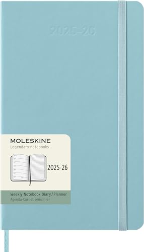 Moleskine Weekly Planner 2025-2026, Agenda Settimanale 18 Mesi Con Spazio Per Note, Copertina Rigida E Chiusura Elastica, Formato Large 13 X 21 Cm Col