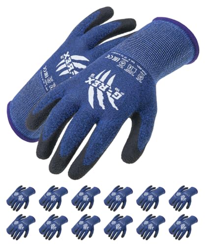 G-Rex - F18 / Guanti Di Montaggio/Taglia 08, 12 Paia/Blu/Guanti Da Montaggio/Guanti Da Lavoro/Da Dito/Protezione Dalle Basse Temperature