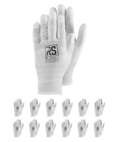 Rs Rand Esd/Guanti Di Montaggio Protezione Antitaglio/Taglia 07, 12 Paia/Bianco Grigio/Guanti Di Montaggio/Electrostatic Guanti Da Lavoro/Equipped Wit