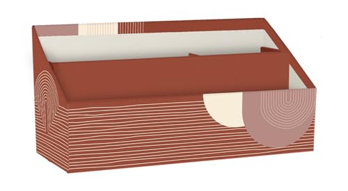 Clairefontaine 116077C - Un Portalettere In Cartone 25 X 10 X 14 Cm Con Colori Caldi E Forme Geometriche, Home Office - Organizer - Collezione Terraco