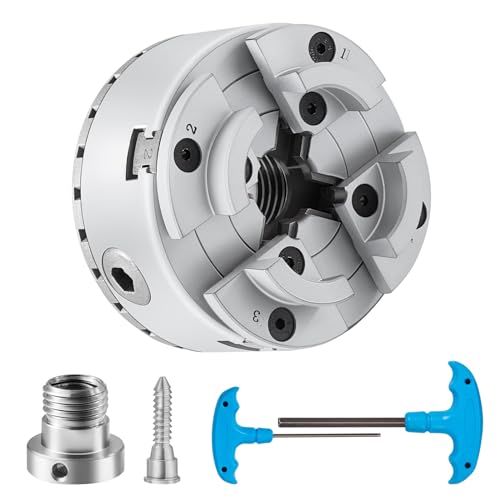 Vevor Mandrino Per Tornio Per Legno Φ70Mm Mandrino Per Tornio A 4 Griffe Kp2-3/4 Mandrino Per Tornitura Di Legno, Utensile Autocentrante Con Chiave A