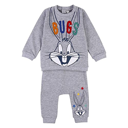 Chandal Cotton Brushed Looney Tunes Gray