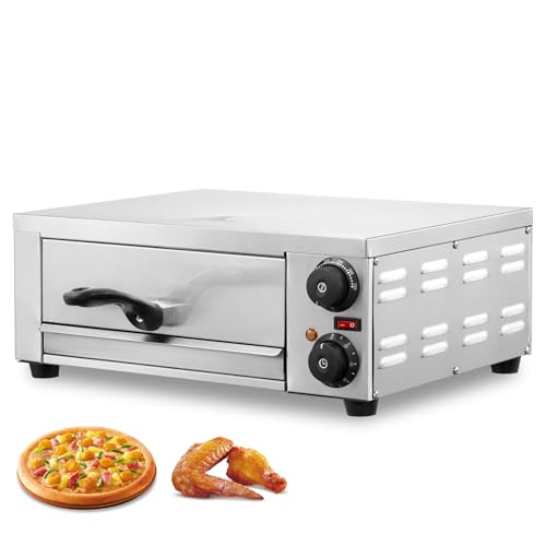 Vevor Forno Elettrico Per Pizza Da Banco Pizza Da 12 Pollici 1500 W Temperatura Controllata Timer Da 0-120 Minuti, Cottura Uniforme Vassoio Briciole F