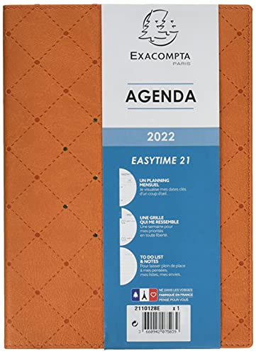 Exacompta - 2110128E - Settimanale Ufficio Cassiopea Easytime 21 - Settimana Su 1 Pagina - Copertina Rimovibile Con Alette - Gennaio - Dicembre 2022-1