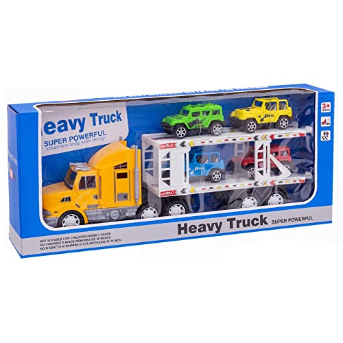 Camión Remolque Fricción 43 Cm+4 Coches 2 Colores Surtidos