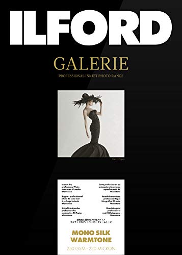 Ilford Galerie Mono Silk Warmtone – Carta Fotografica, 100 Fogli, 13 X 18 Cm, Colore: Nero