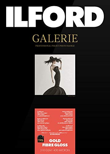 Ilford Galerie Gold Fibre Gloss, 310 Gsm, Gpgfg, 4 X 6", 10 X 15 Cm, 50 Fogli, Carta Per Stampante A Getto D'Inchiostro, Carta Fotografica