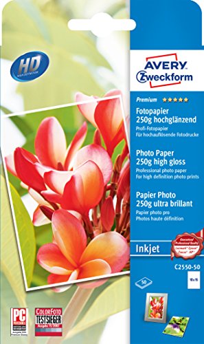 Avery C2550-15 Highglossyp. Endformat 15 A6 10 X 15 Cm (A6) Carta Fotografica