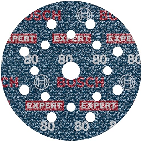 Bosch 50X Disco Per Levigatura Expert O780, 125 Mm (Per Legno Duro, Vernice Su Legno, Ø 125 Mm, Grano 80, Professional Accessorio Levigatrice Rotoorbi