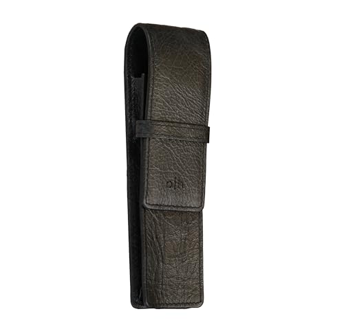 Otto Hutt 156-11770 - Astuccio Per 2 Penne, Colore Asfalto In Pelle Bovina Vegetale, Dimensioni: 14 X 4 X 2 Cm