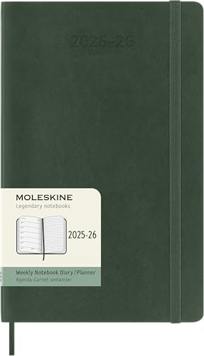 Moleskine Weekly Planner 2025-2026, Agenda Settimanale 18 Mesi Con Spazio Per Note, Copertina Morbida E Chiusura Elastica, Formato Large 13 X 21 Cm Co
