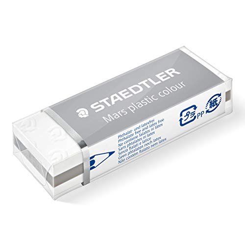 Staedtler 52650E1-80 Mars Gomma Da Cancellare A Sandwich In Plastica, Grigio Chiaro