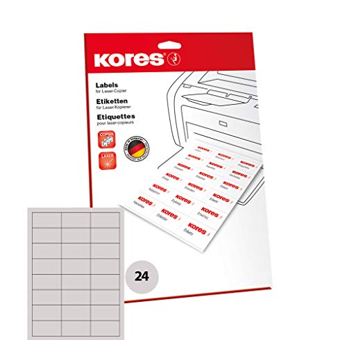Kores - Confezione Di Etichette Universali, 37 X 70 Mm, 25 Fogli, Colore: Bianco