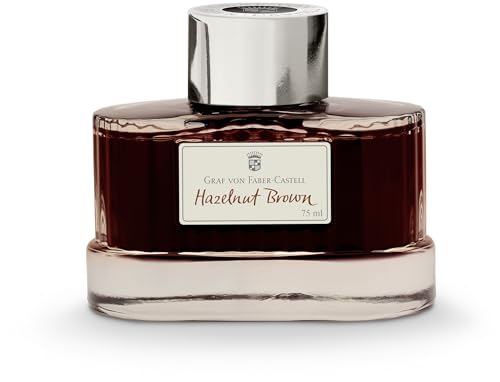 Graf Von Faber-Castell 141002 - Barattolo Di Inchiostro Marrone Nocciola, 75 Ml, Inchiostro Indelebile In Un Elegante Calamaio