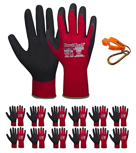 Ruvigrab - Guanto Da Lavoro In Lattice - Guanti Antiscivolo - Guanti Da Giardinaggio - Guanti Per Industria, Costruzione, Agricoltura O Uso Generale -