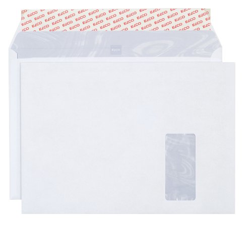 Elco 64589 - Confezione Da 250 Buste Con Finestra, Formato C4, Colore: Bianco