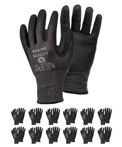 Tk Gloves Shark Sandy/Guanti Di Montaggio Protezione Antitaglio Taglia 08, 12 Paia/Guanti Di Montaggio/Guanti Antitaglio Guanti Da Lavoro