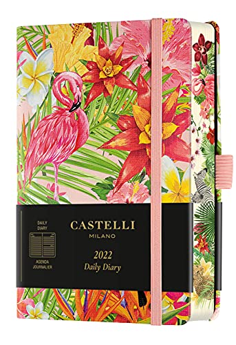 Castelli Milano 0Qm2Bi-005, Eden Flamingo Diary 2022 9X14 Cm Giornaliera S/D Copertina Rigida 384 Pag, Pocket