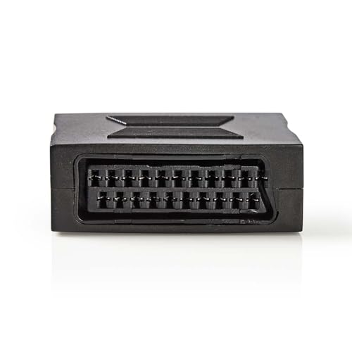 Nedis Adattatore Scart - Presa Scart - Presa Scart - Nichelato - Dritto - Abs - Nero - 1 Pezzo - Scatola
