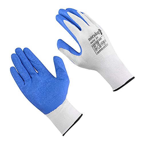 Rs Citrin/Guanti In Nitrile Con Inserto In Cotone/Guanti Da Lavoro In Nitrile/Rivestimento Protettivo In Nitrile/Taglia 09, 12 Paia/Giallo Bianco/Guan
