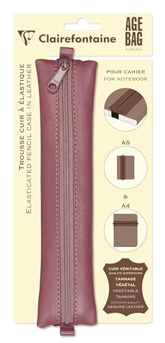 Clairefontaine 77041C - Astuccio In Pelle Piatta Con Elastico Per Taccuino/Quaderno, 20 X 4,5 Cm, Colore Rosa Antico, Confezione Pegboardable