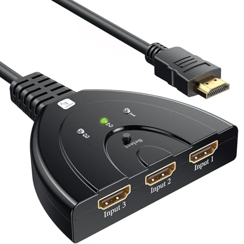 Techly 369281 Switch Splitter Hdmi 3X1 8K@60Hz Compatto Nero