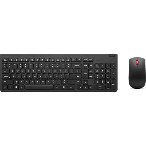 Lenovo Essential Wireless Combo Gen 2 - Set Mouse E Tastiera - Senza Fili - 2.4 Ghz - Qwerty - Inglese Americano - Nero - Confezione Brown Box - Cru