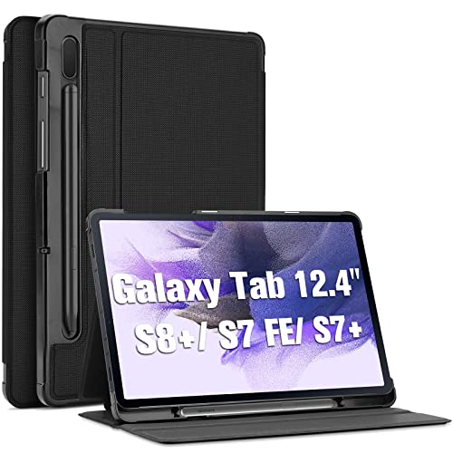 Procase Custodia Per Galaxy Tab S8+ Plus 2022 S7 Fe 12.4” 2021 [Sm-X800/X806/T730/T736], Custodia Protettiva Sottile E Leggero Folio Cover Con Angoli 