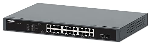 Intellinet 561907 Gigabit Ethernet Switch 24-Porte Poe+ Con 2 Porte Sfp Nero