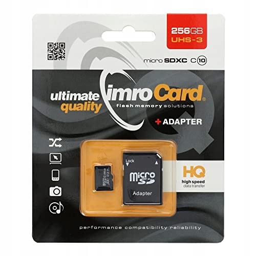Adattatore Memory Card Imro Microsd 256 Gb/Class 10 Uhs 3