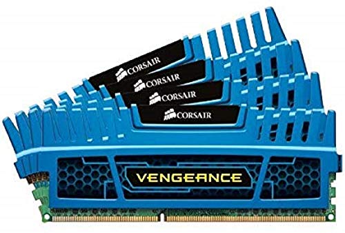 Corsair Cmz16Gx3M4A1600C9B Vengeance Memoria Per Desktop A Elevate Prestazioni Da 16 Gb (4X4 Gb), Ddr3, 1600 Mhz, Cl9, Con Supporto Xmp, Blu